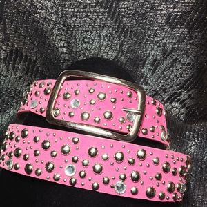 Genuine Pink Leather with a Silver Buckle
